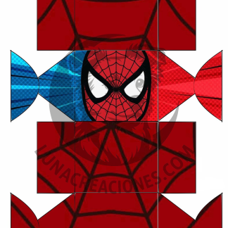Plantilla cajita Spiderman