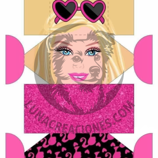 Plantilla cajita Barbie