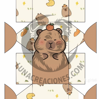 Plantilla cajita capibara