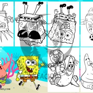 Plantilla Librito para colorear Bob esponja