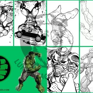 Plantilla Librito para colorear Hulk