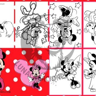 Plantilla Librito para colorear Minnie mouse